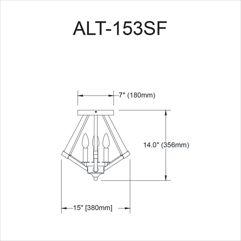 Plafonnier semi-encastré noir mat 180 W