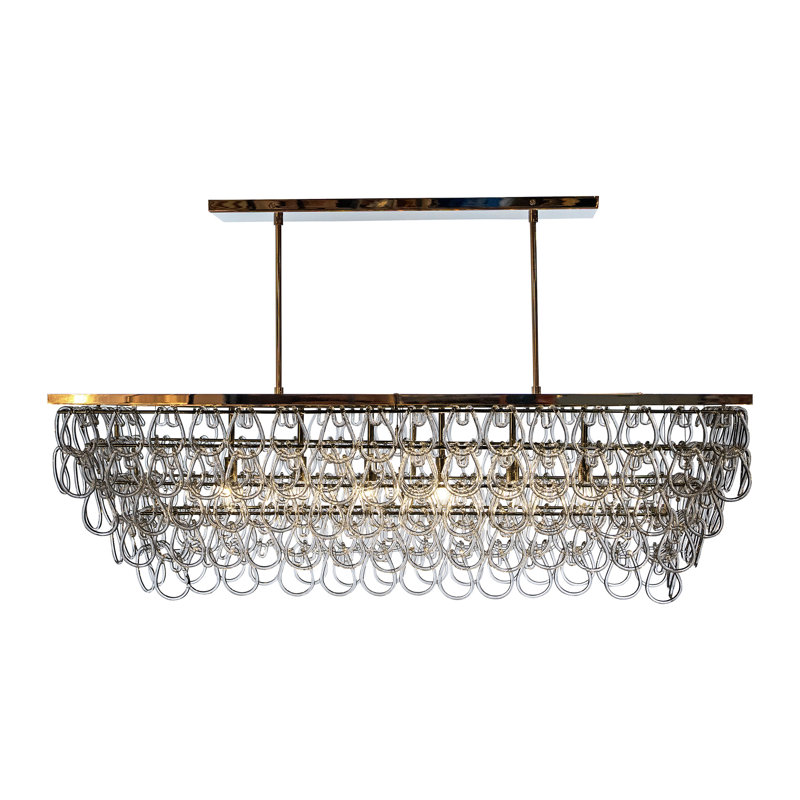 Tessa 6 - Light Pendant, Amber, Natural Bronze