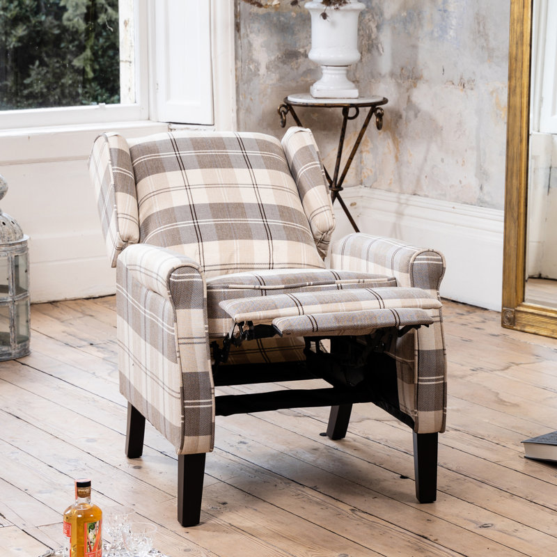 Agora 70cm Wide Wing Chair Recliner, Cream