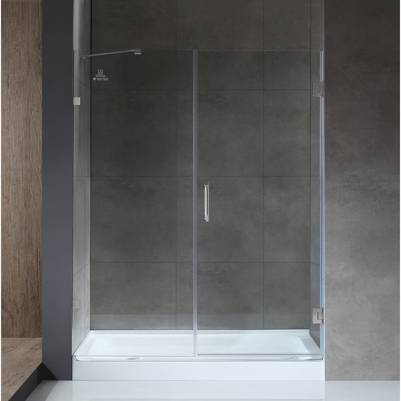 Makata 60" x 72" Frameless Brushed Nickel Shower Door