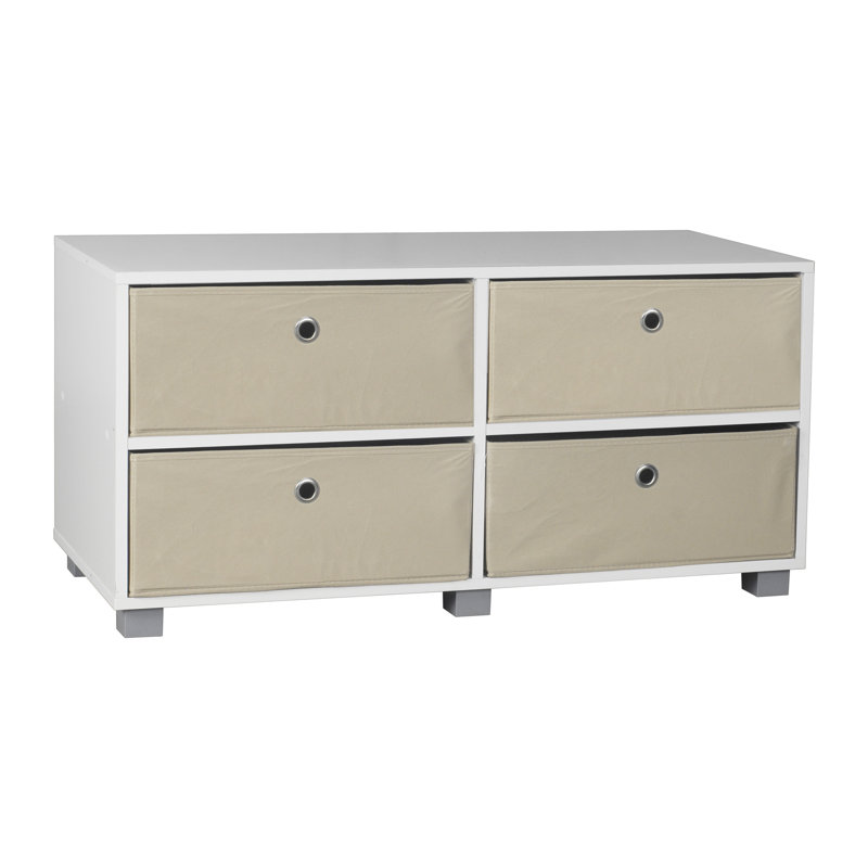 Unfinished TV Stand for TVs up to 43", White/Beige