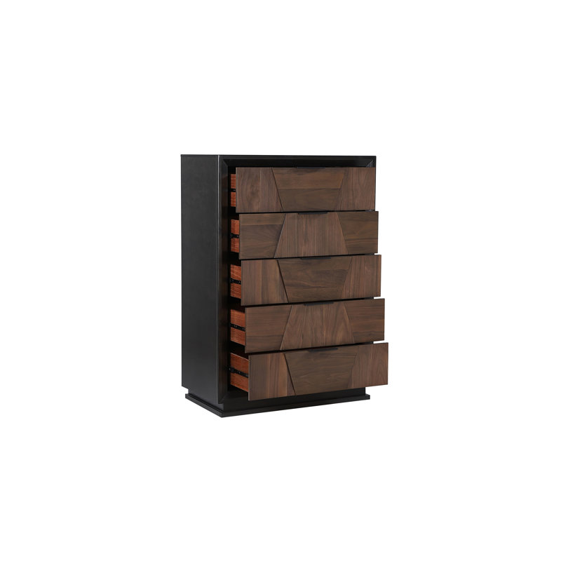 Commode 5 tiroirs de style traditionnel en bois