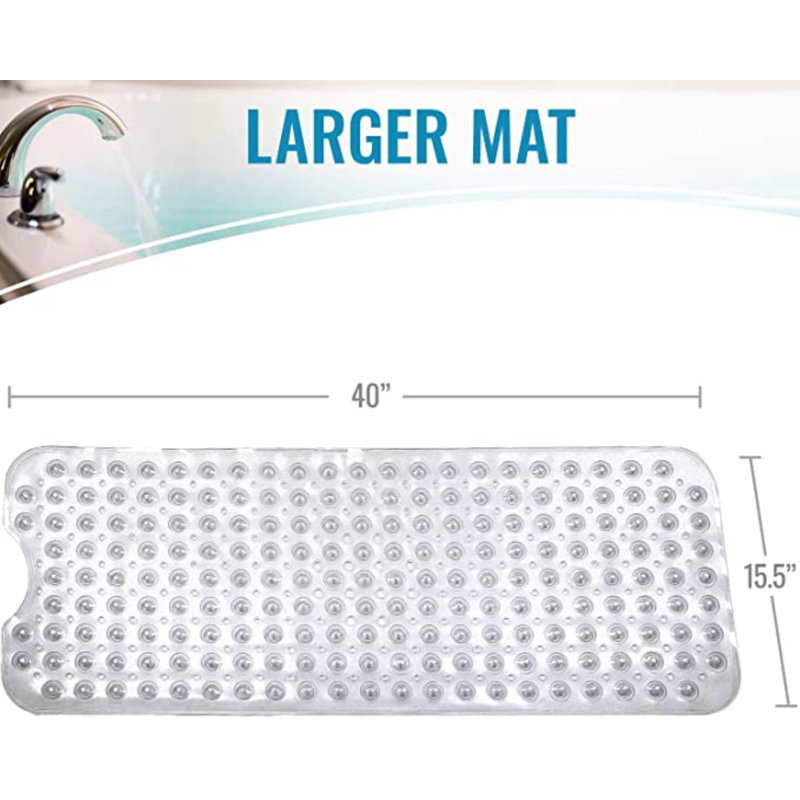 Keesha Plastic / Acrylic Non-Slip Bath Mat, Clear, 53cm Width X 53cm Length