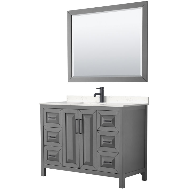 Daria 48'' W Single Vanity, Dark Gray, Polished Chrome