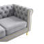 Canapé Chesterfield en velours 84,65 po pour salon gris clair