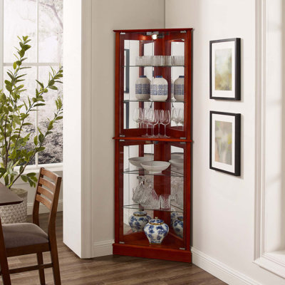 Corner Curio Dispaly Cabinet with Lights by Lark Manor