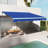 13' X 10' Electric Awning With LED Lights, Retractable Awning, Uv40+ Sun Shade Shelter With Remote Controller And Crank Handle