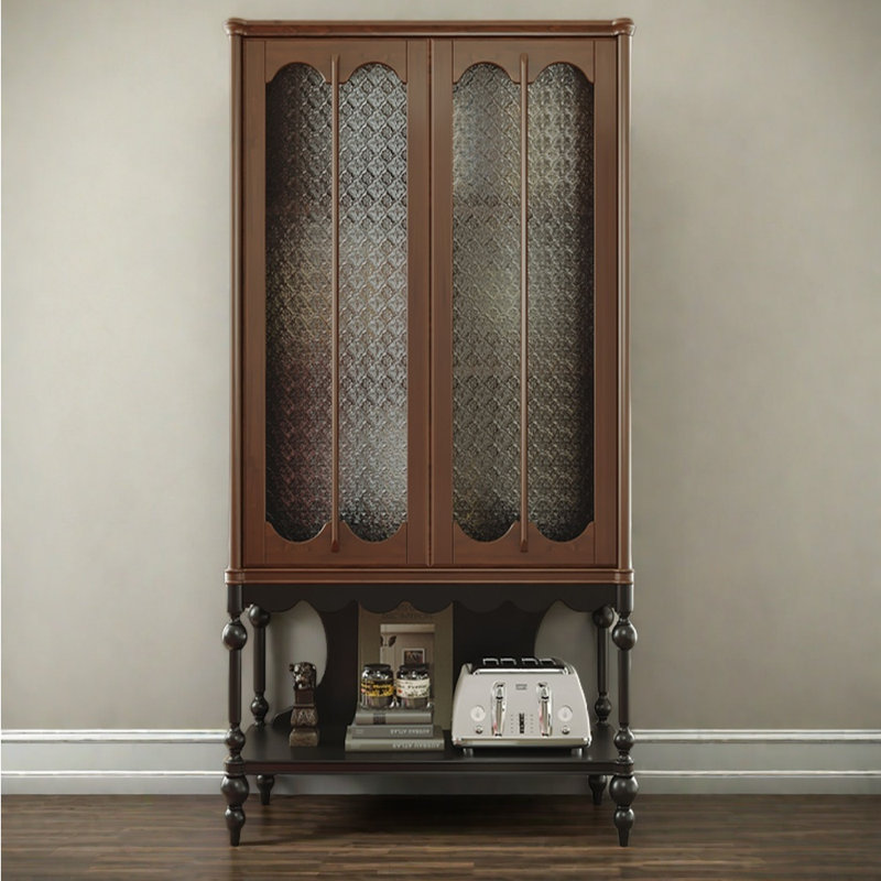 Bibliothèque française de style rétro, (4 tablettes) H 74,02 po x l 34,65 po x P 15,75 po, Brown/Black
