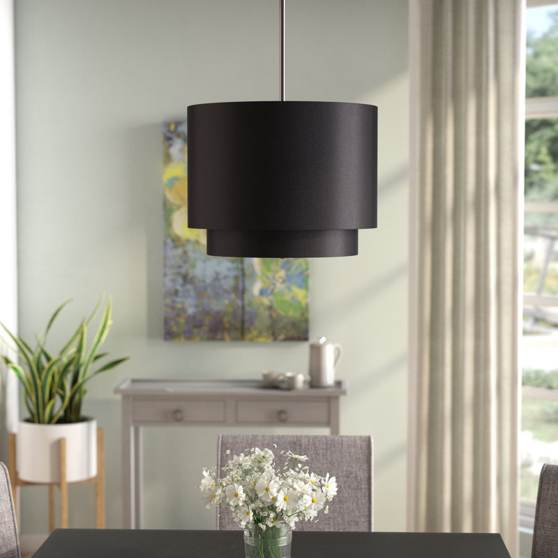 Luminaire suspendu cylindrique à 3 lumières Bergerson, Noir