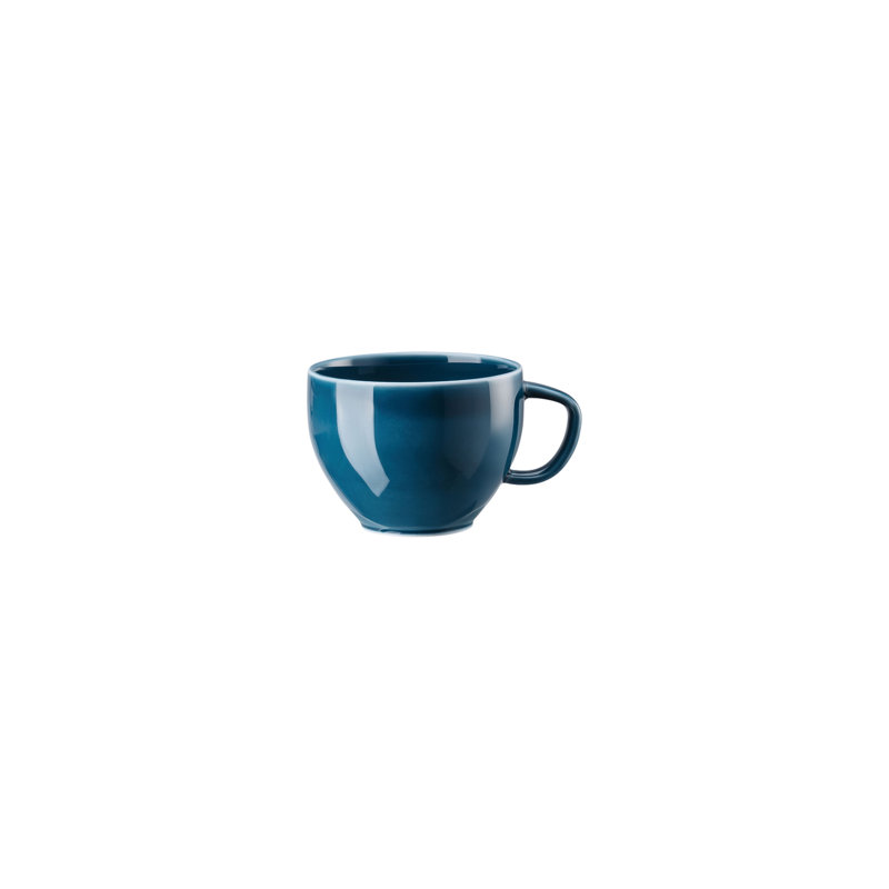 Junto Handmade Porcelain Teacup, Ocean Blue