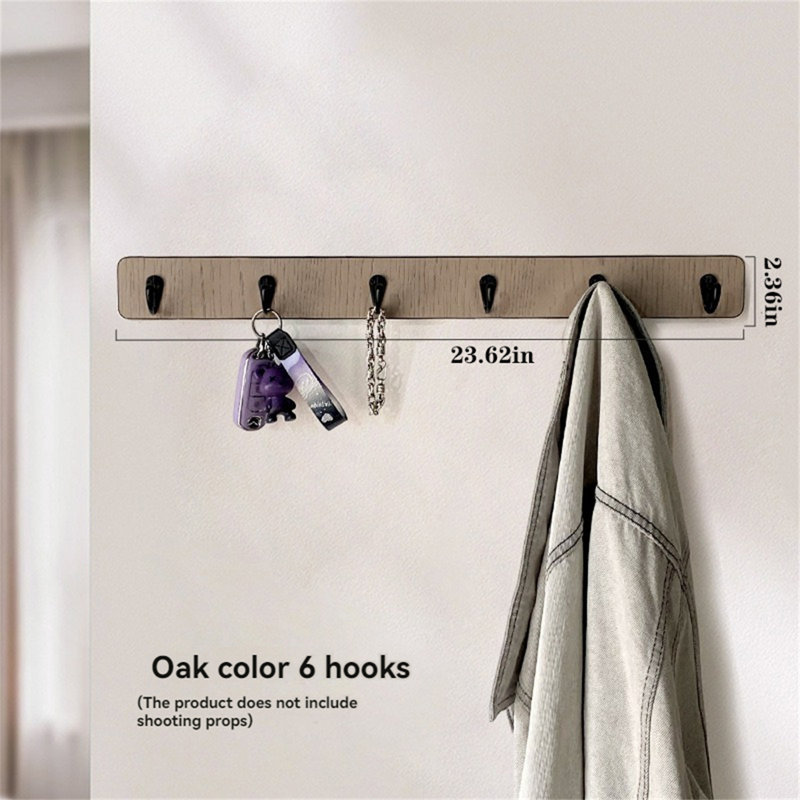 Solid Wood Over-The-Door Hook Rack