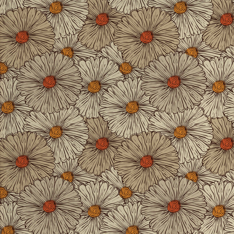 Croquis de tissu Gerbera Daisies, l 58 po x L 180 po