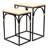 Claudette Set of 2 Rattan Accented Wood & Metal Rectangle Side Tables