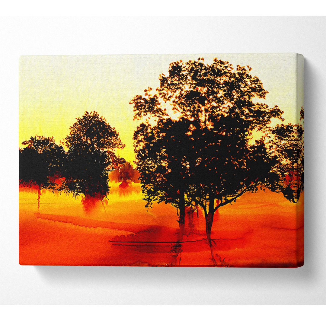 Kunstdrucke Orange Treeline Mist