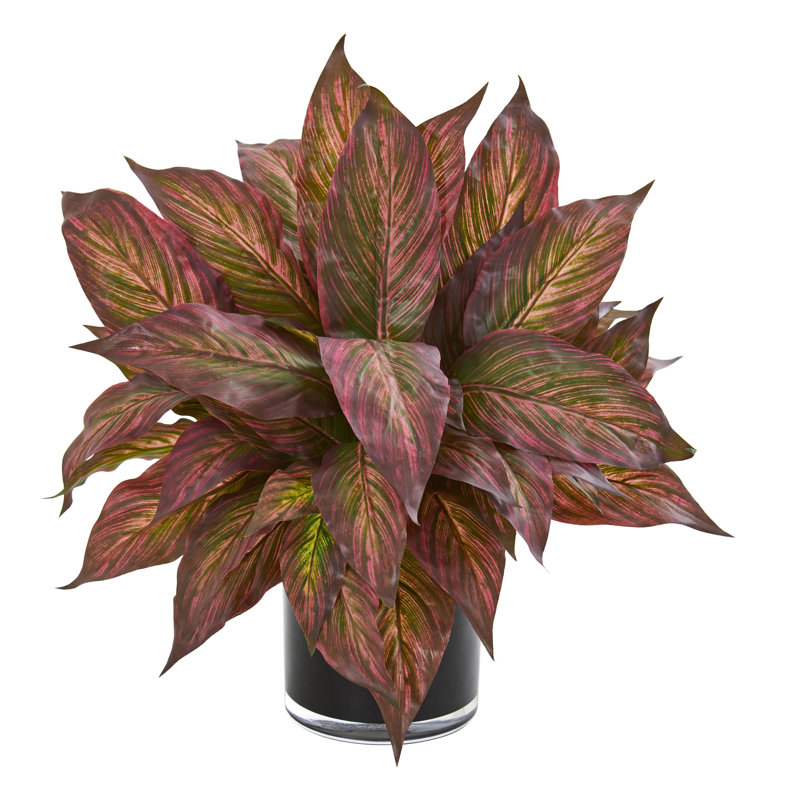 Vase de feuilles artificielle musa, Bourgogne