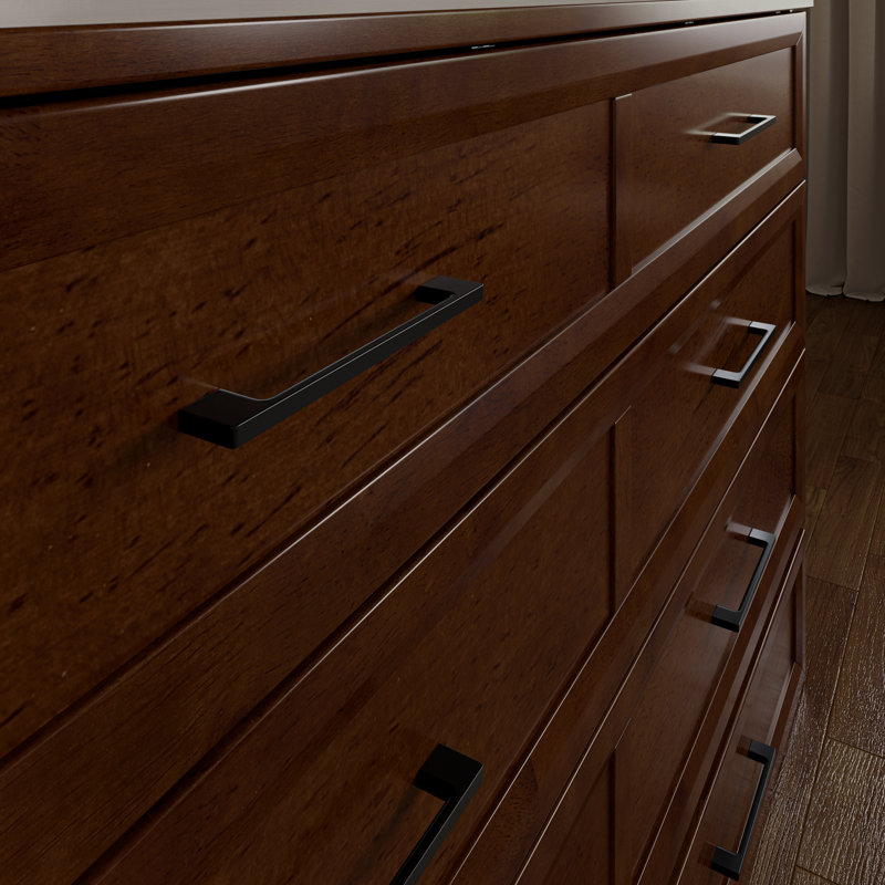 Commode lit escamotable en bois avec tiroir de rangement, station de charge intégrée et matelas Tucson, Grand, Noyer