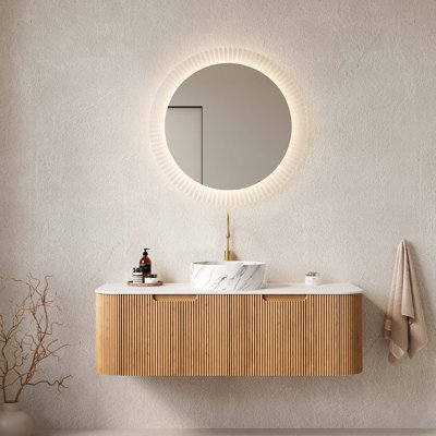 Meuble-lavabo mural avec lavabo, armoire de rangement avec tiroirs, lavabo en céramique, pré-assemblé pour une installation facile et beaucoup de rangement
