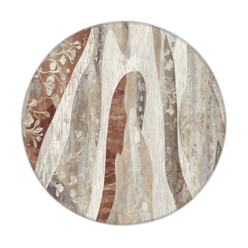 Windswept Harmony Indoor And Outdoor Area Rug, Round 5'