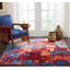 Tapis bleu / rouge touffeté à la main à motif abstrait Prismatic-29590052