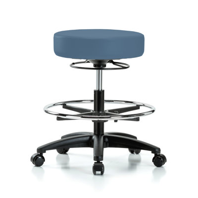 PERCH 360 Degree Height Adjustable Swivel Stool with Foot Ring | Medium Bench Height 20.5-28" by Perch Chairs & Stools