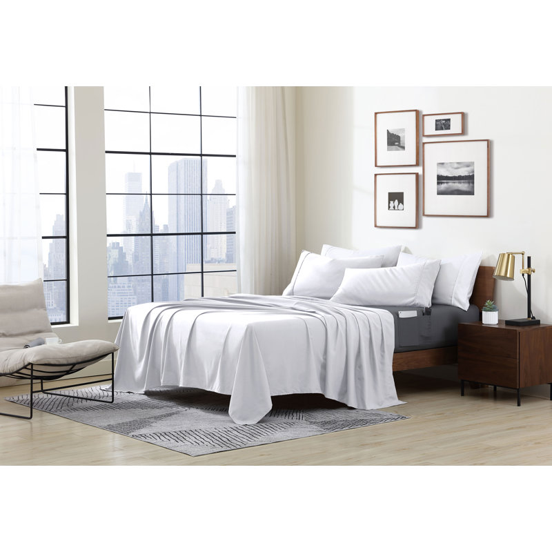 Drap-housse Swift Home Smart - microfibre Essential 1800 Series - convient aux matelas jusqu'à 14 po d'épaisseur - rangement pratique, pêche, durable, facile d'entretien