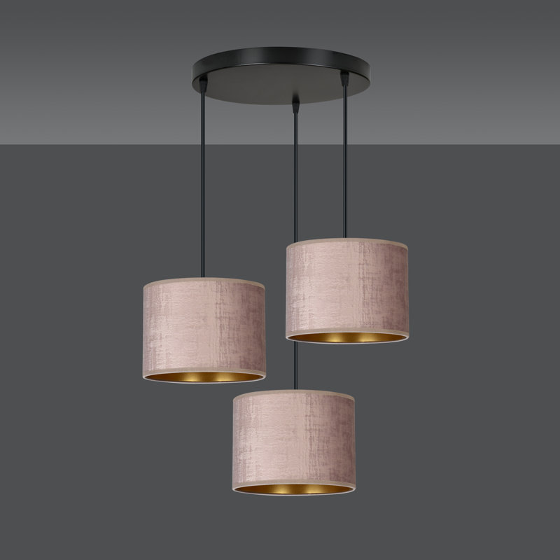 Eamie 3 - Light Black Cluster Pendant, Pink