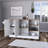 Modern Kitchen Island With 35.6-inch Height And 59-inch Width For Storage High In White Ash Functional Use