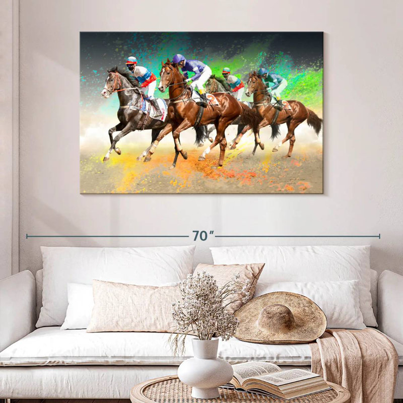 Course de chevaux Sirci, H 32 po x l 48 po
