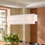 3-Lamp matte white dimmable cloth cover pendant light