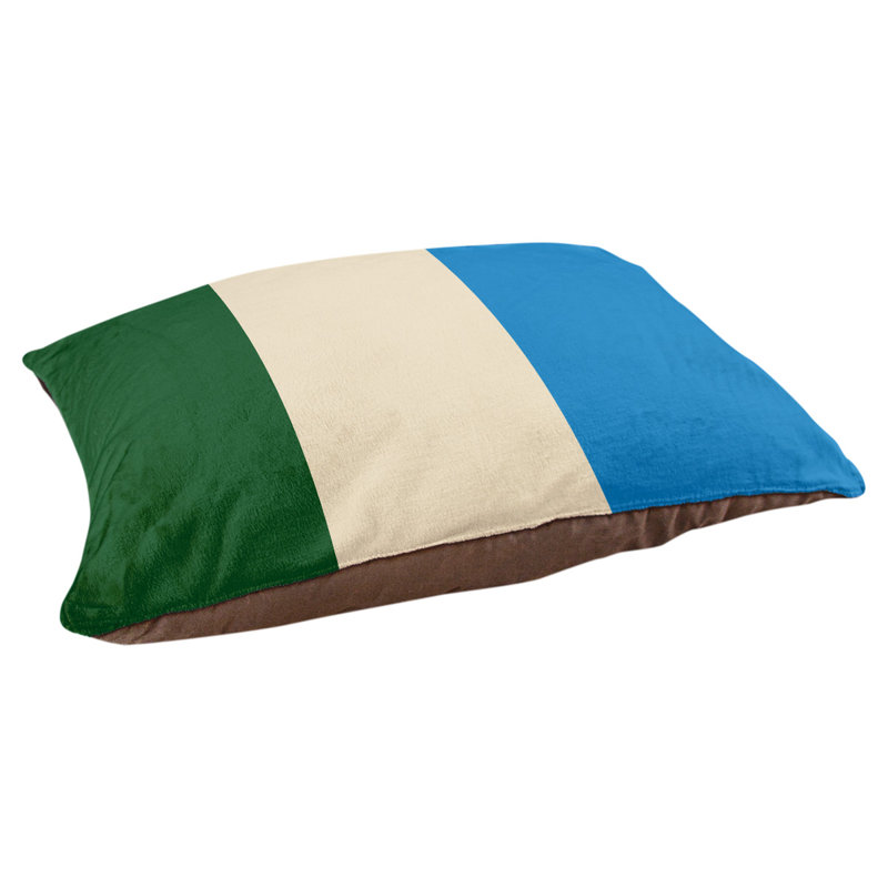 Coussin Milwaukee, Vert de Good Land / crème de Cream City / bleu de, Très grand (l 50 po x P 40 po x H 17 po)