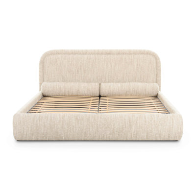 Demott Cream Heavy Knubby Boucle Bed