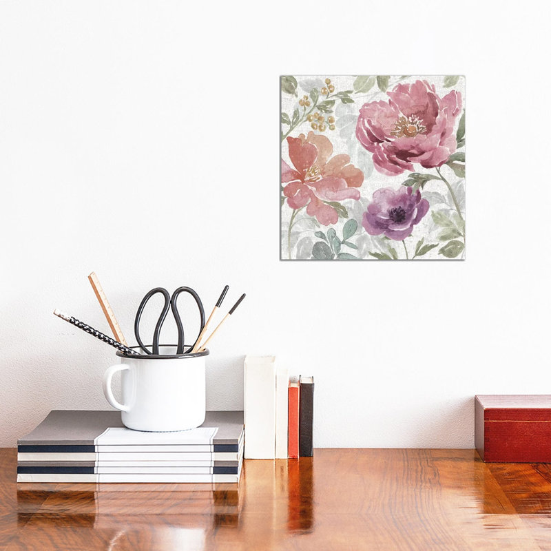 Springtime Bloom III Dark by Beth Grove - Painting on Canvas, 30.48cm H x 30.48cm W x 1.91cm D, Wrapped Canvas