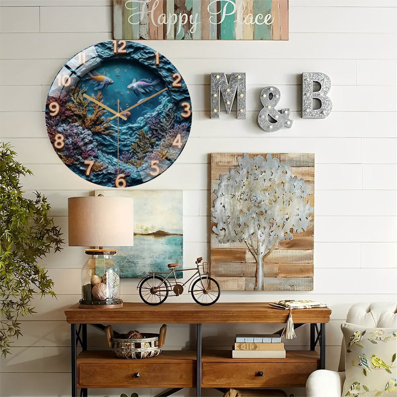 Horloge murale en verre 12 po