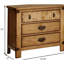Table de chevet vieillie avec roulement à glissière en métal et option de charge en bois massif moderne avec poignée en bronze