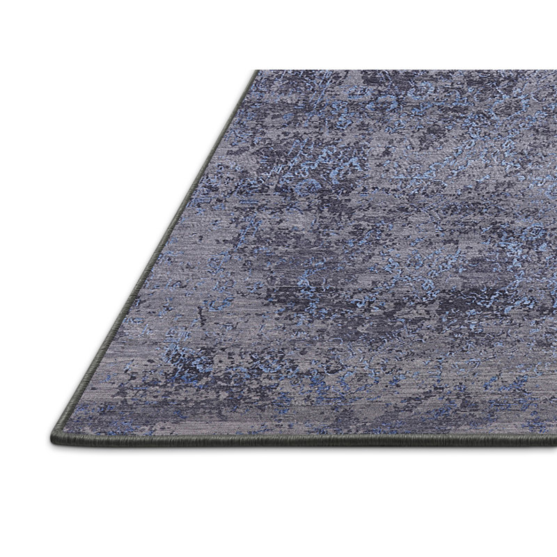 Tapis noir / noir à motif abstrait Brambleton, Tapis de couloir 2 pi x 5 pi