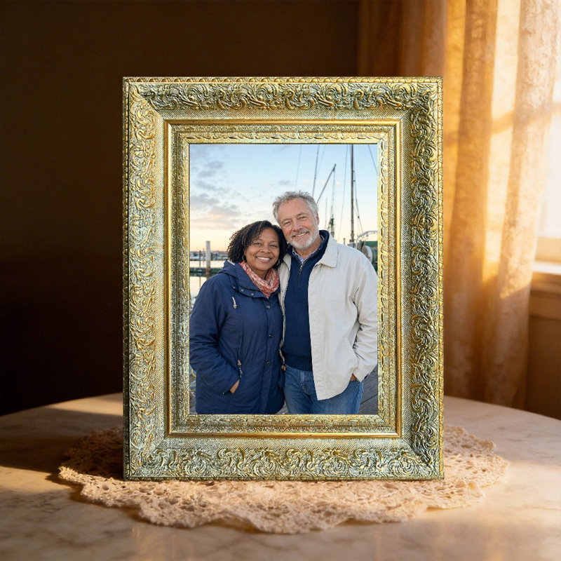 Cadre photo décoratif doré antique 3 pièces 8 po x 10 po avec orientation portrait ou paysage, Antique Gold, 3, 8" W x 10" H