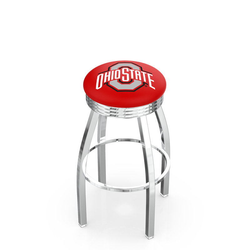 Tabouret de bar Logo Series, Tabouret de bar d'une hauteur de siège de 30 po, Noir soudé uni, Ohio State University