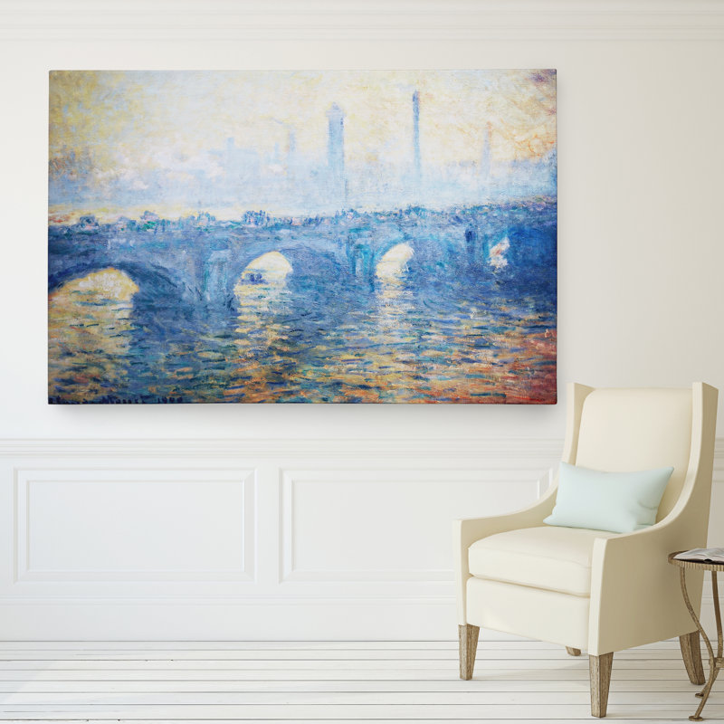 « waterloo bridge » par claude monet print, H 24 po x l 36 po x P 1,5 po, Toile tendue