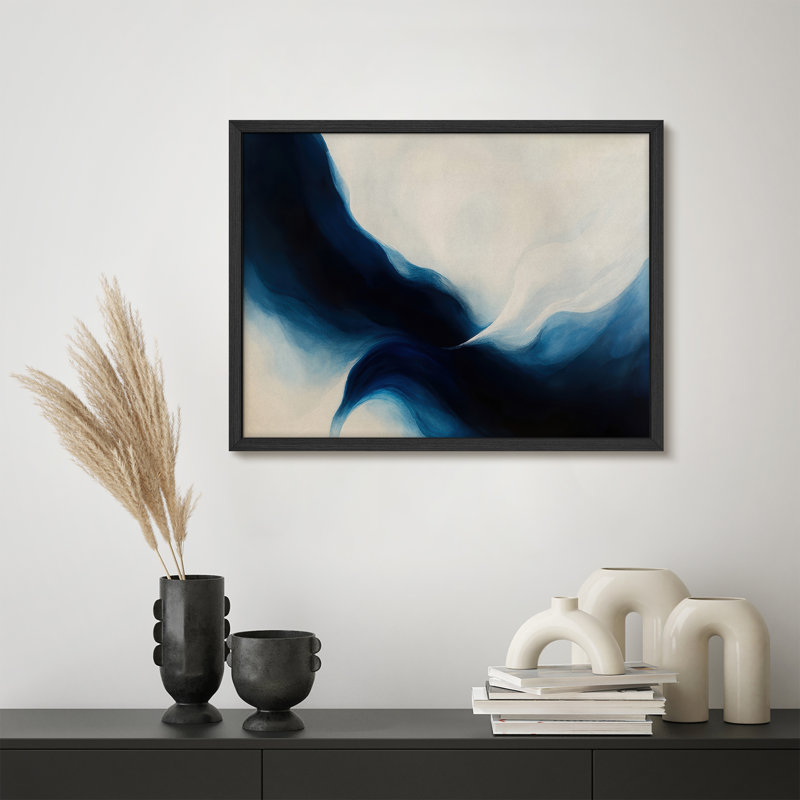 Reproduction d'art encadrée abstraite pour décoration intérieure moderne - 11 po x 14 po, H 11 po x l 14 po, Naturel
