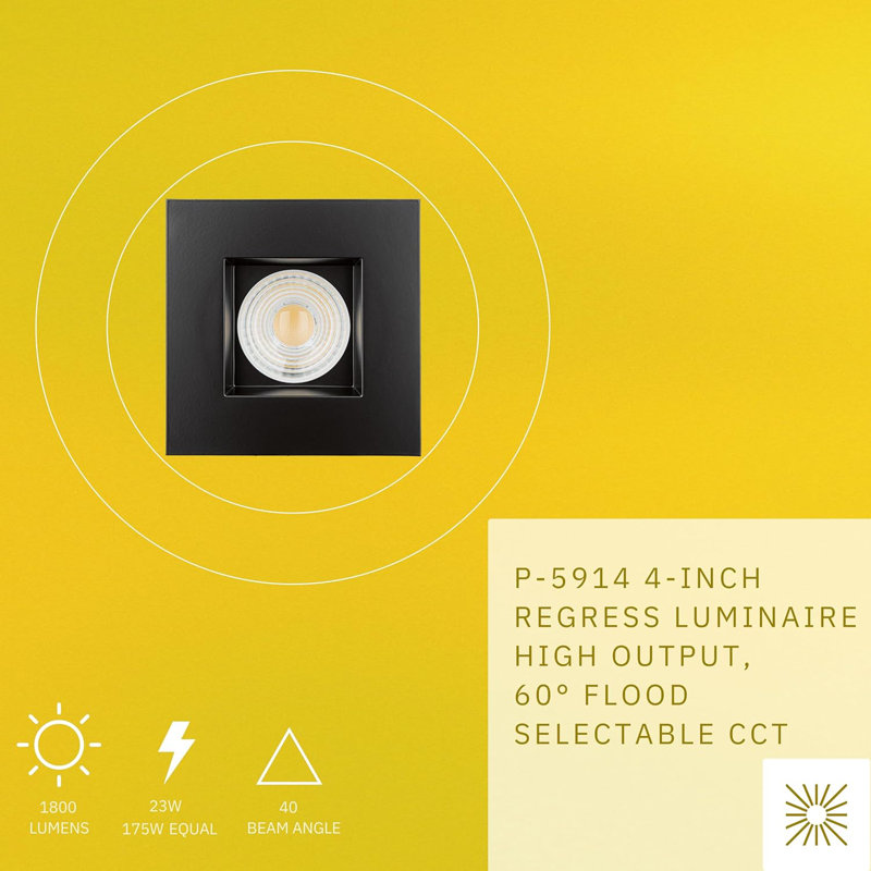 Ensemble d'éclairage encastré standard 4 po à température de couleur réglable 23 watts à intensité variable et homologué IC