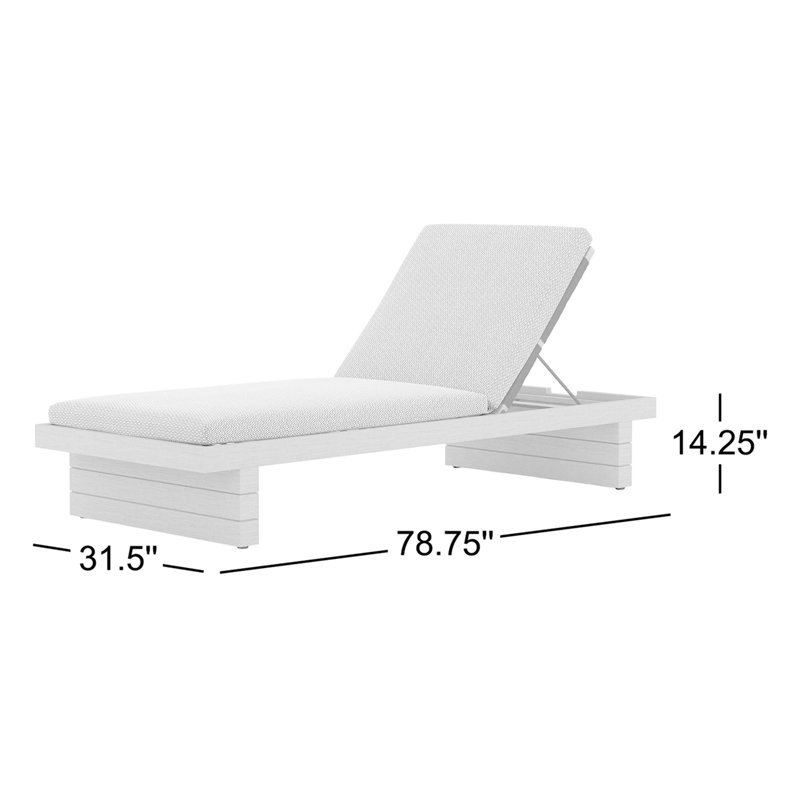 Leroy Outdoor Teak Chaise Lounge, Brown, Stone Gray