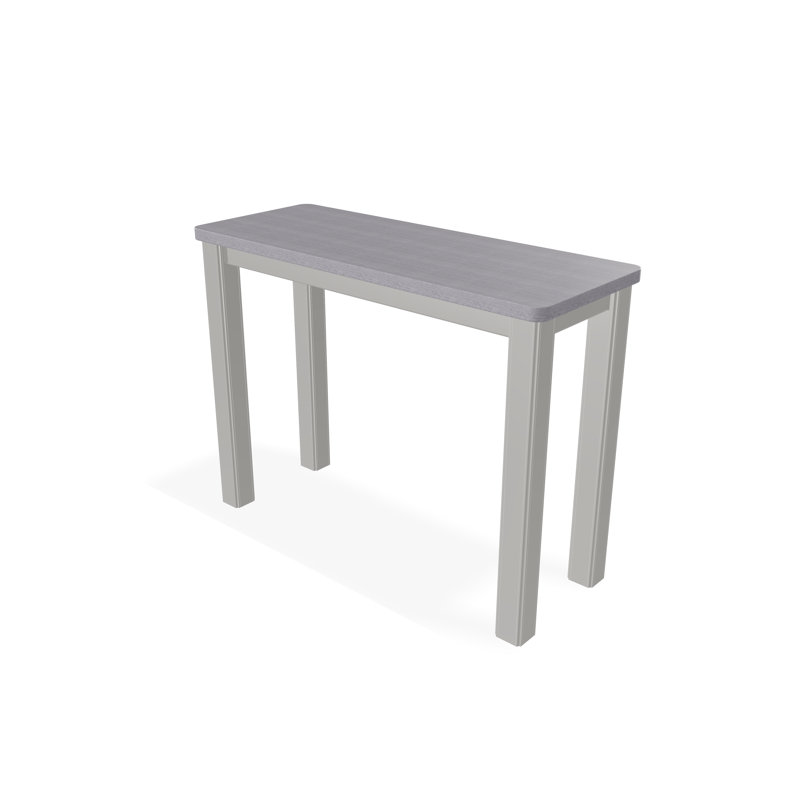 Table d'appoint d'extérieur en polymère rustique 10 po x 27 po, Gris / neige