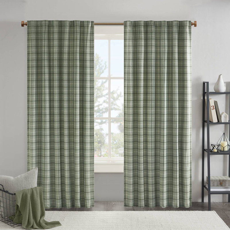 Panneau de rideau simple occultant et isolant en molleton 50 x 84 po Anaheim, Vert, L 50 po x L 84 po