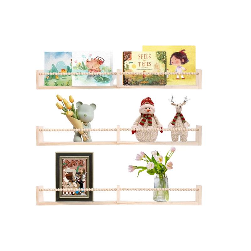 Wood Wall Organizer with Wall Baskets