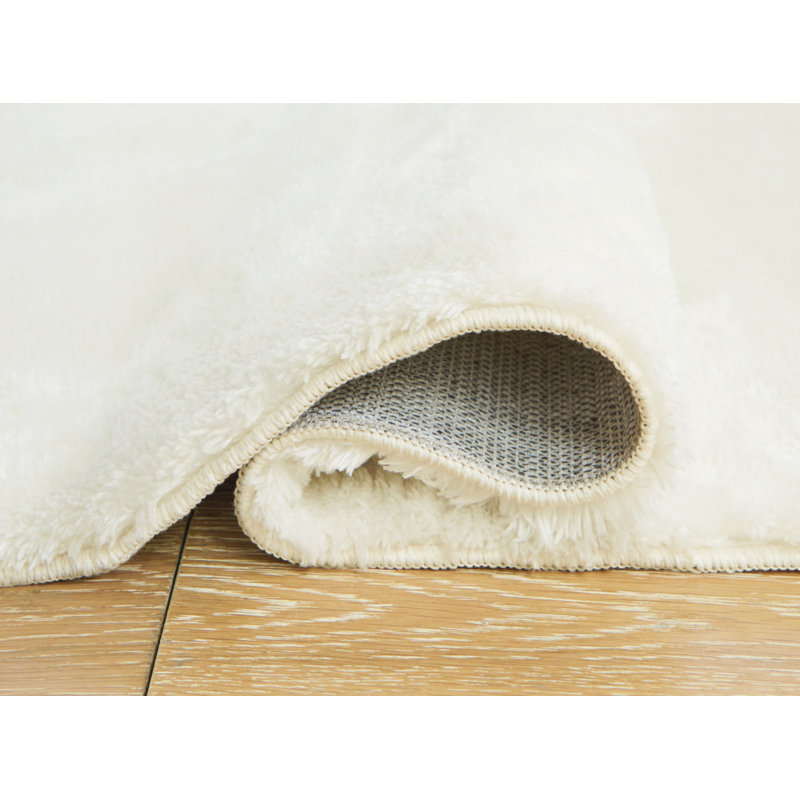 Anaben 5' x 7' Ivory Cotton Synthetic Washable Rug