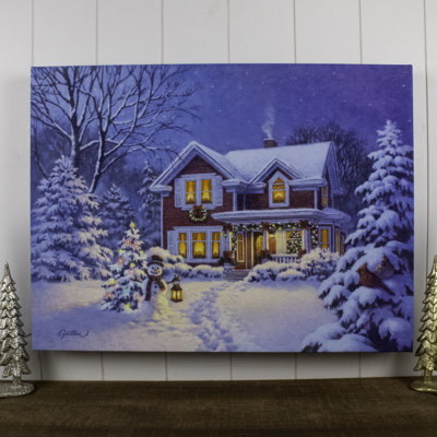Art mural entièrement illuminé à DEL 18 x 24 Christmas Greetings