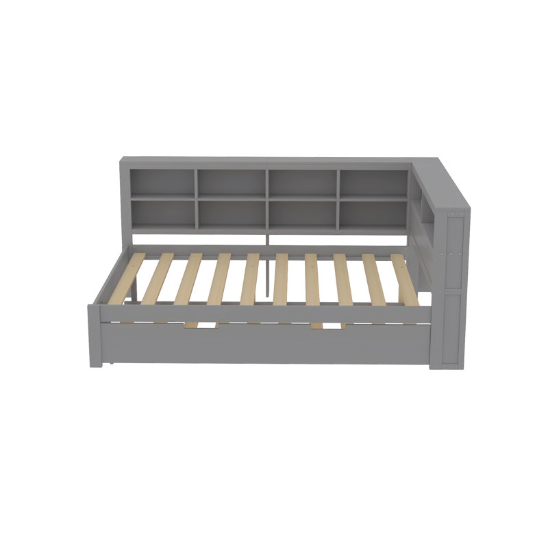 Castaneda Upholstered Daybed with Trundle, Grey