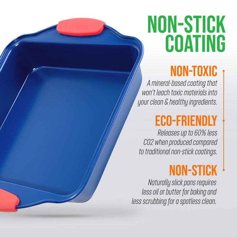 NutriChef 8.74'' Aluminum Non-Stick Square Cake Pan