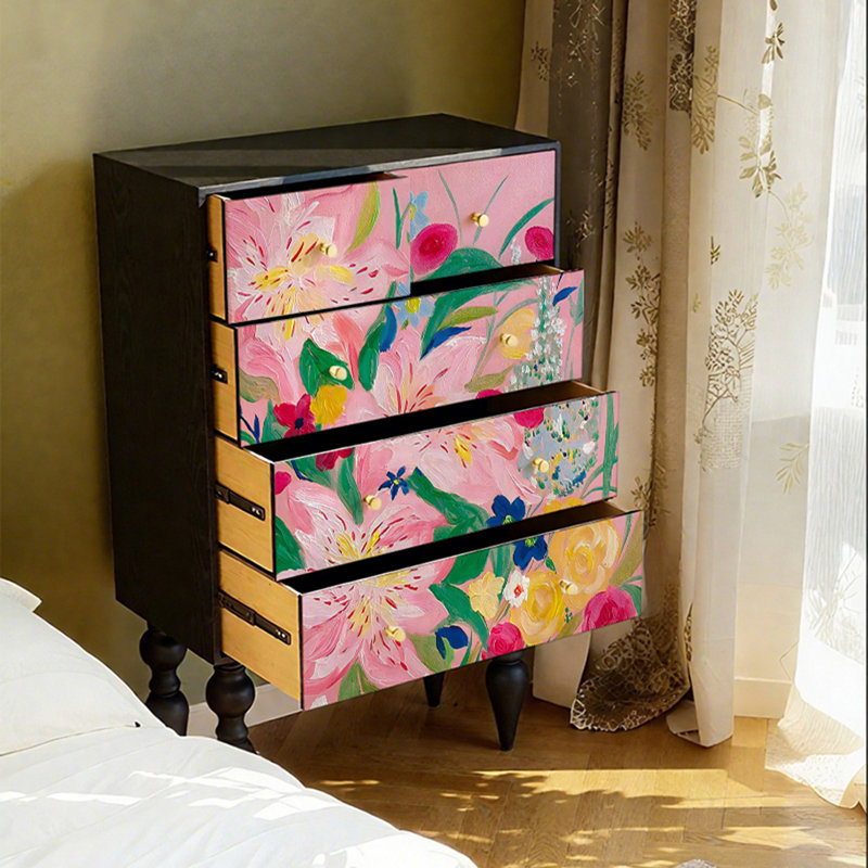 Stylish Pine Storage Drawer Cabinet