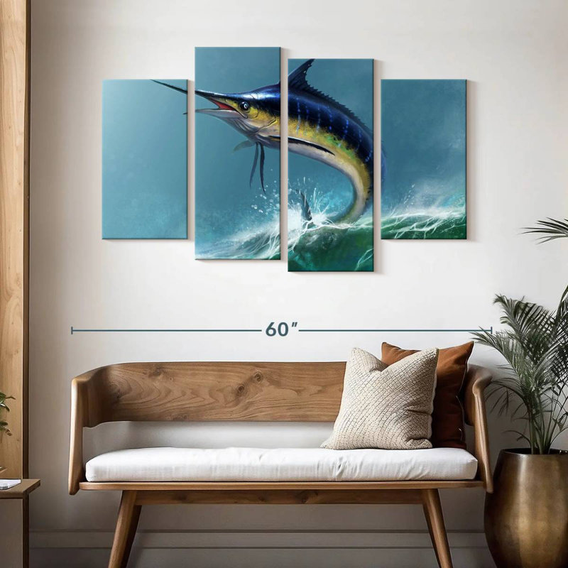 Brampt Leaping Marlin, 32" H x 52" W